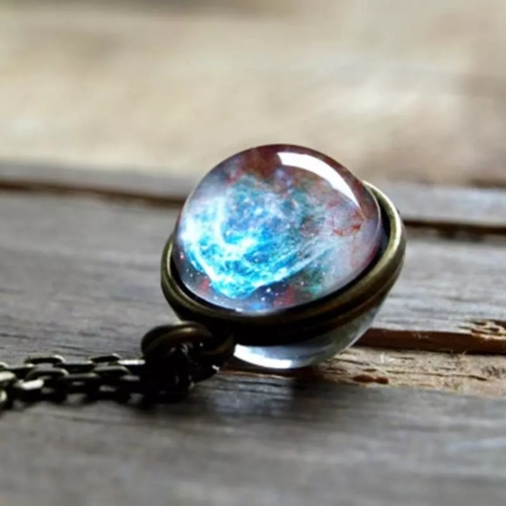 NEW!💙💎UNIVERSE IN A NECKLACE!!💎💙BRIGHT💗PINK!! - Picture 2 of 8